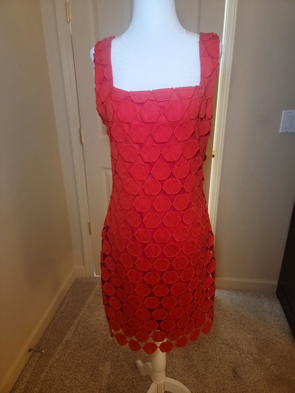 NWT! Sunday Edition Women's Textured Cutout Dress Orange/red/Coral – Size Large